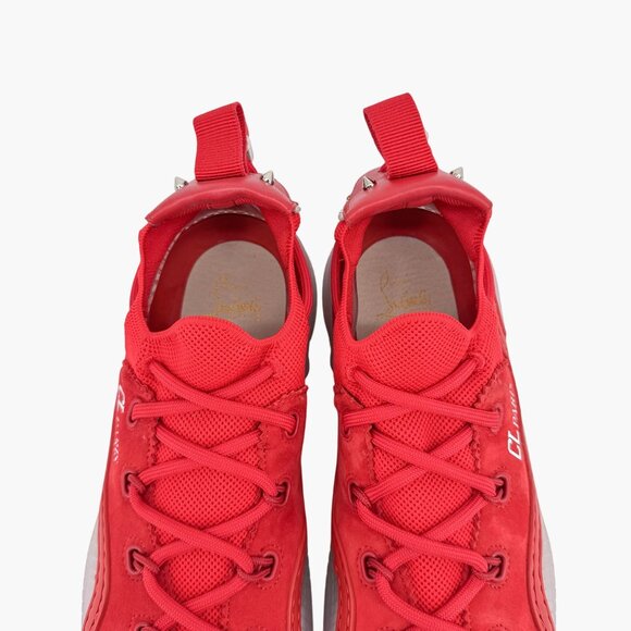 Louboutin Arpoador Drawstring Sock Sneaker Red Suede Size 40 US 10 Women Low Top - Picture 4 of 15